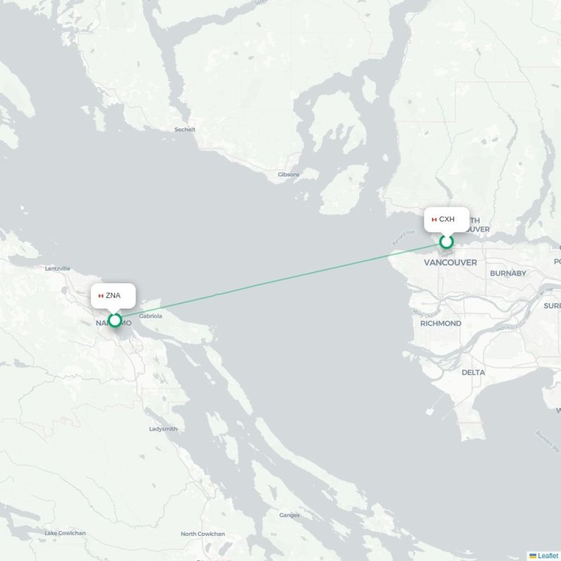 CXH - ZNA route map