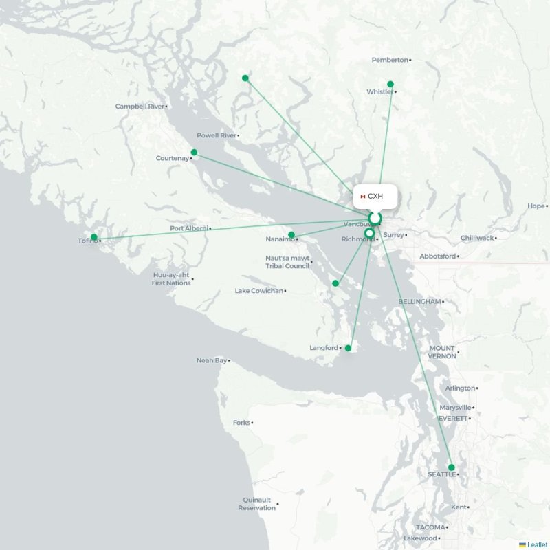 CXH - LKE route map