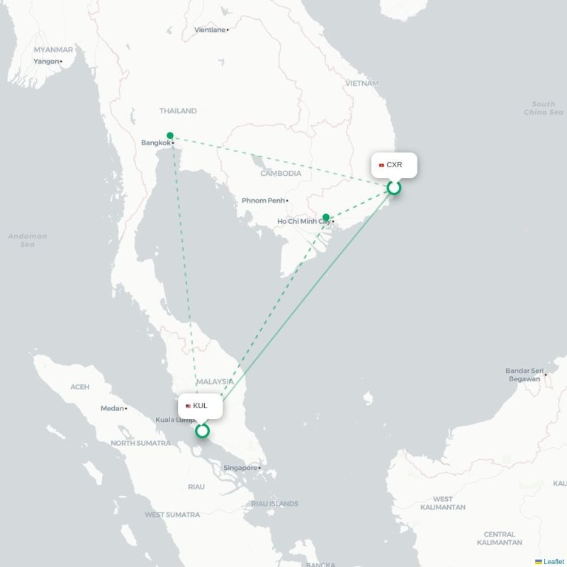 CXR - KUL route map