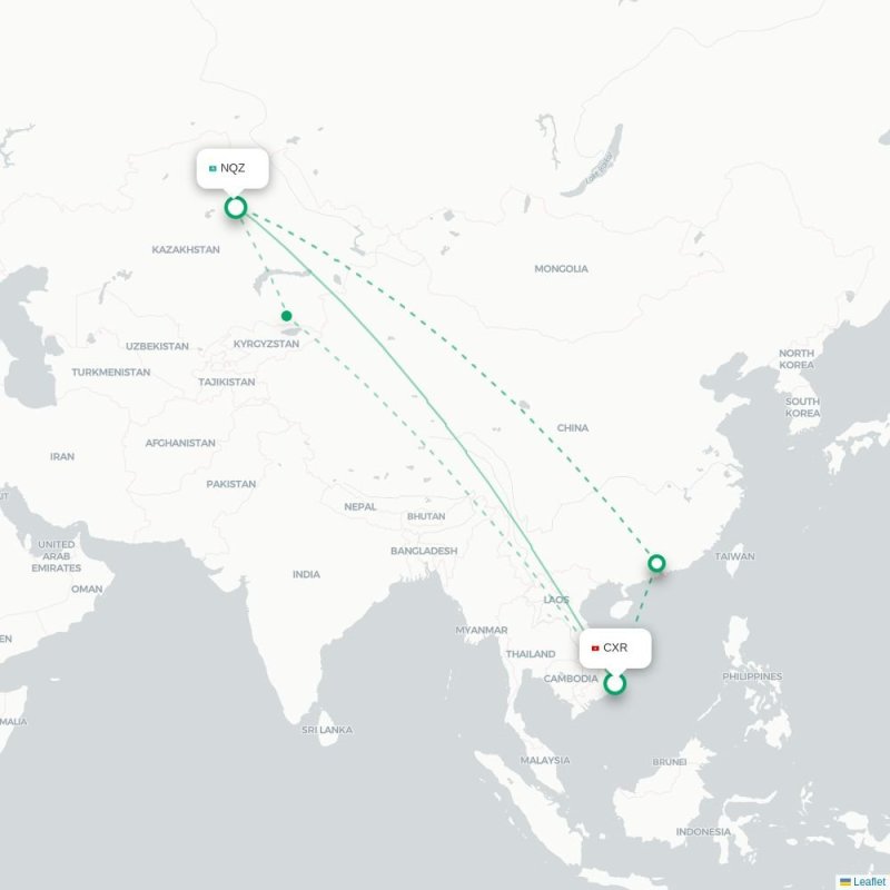 CXR - NQZ route map