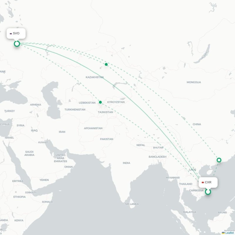 CXR - SVO route map