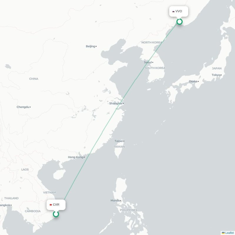 CXR - VVO route map