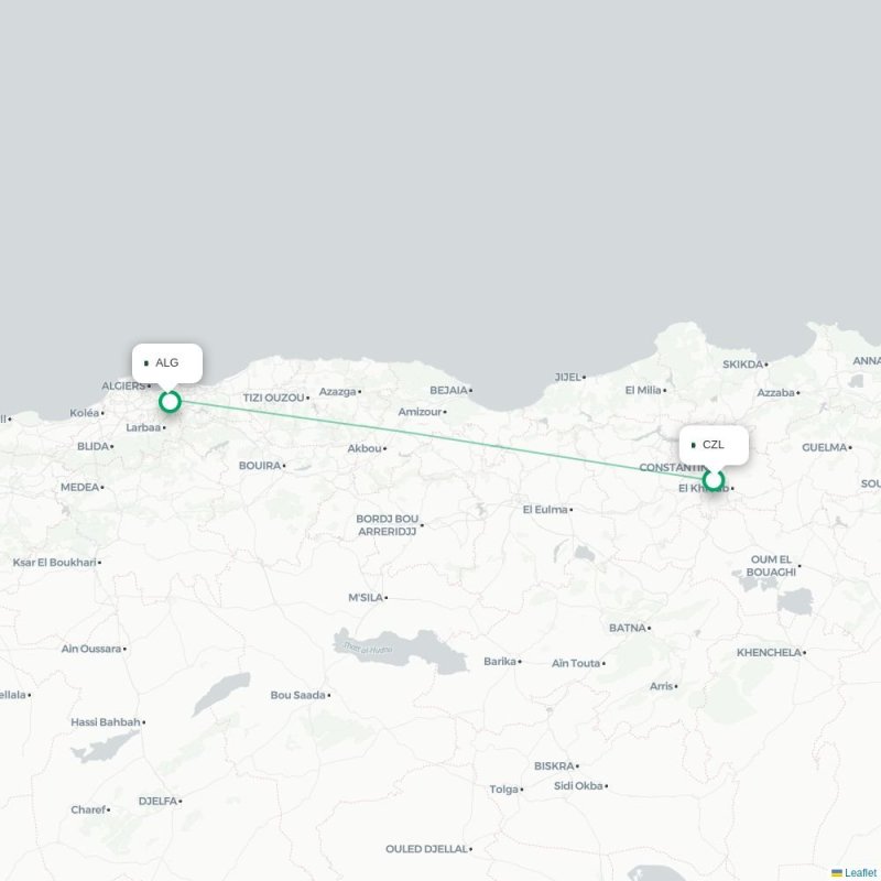 CZL - ALG route map