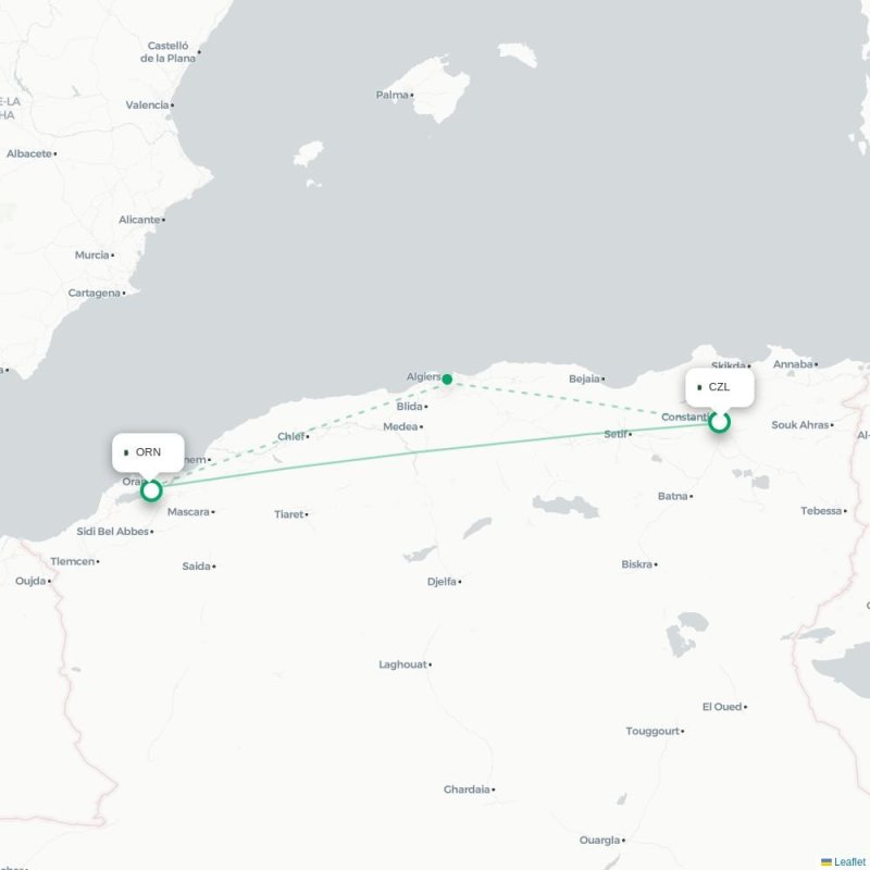 CZL - ORN route map