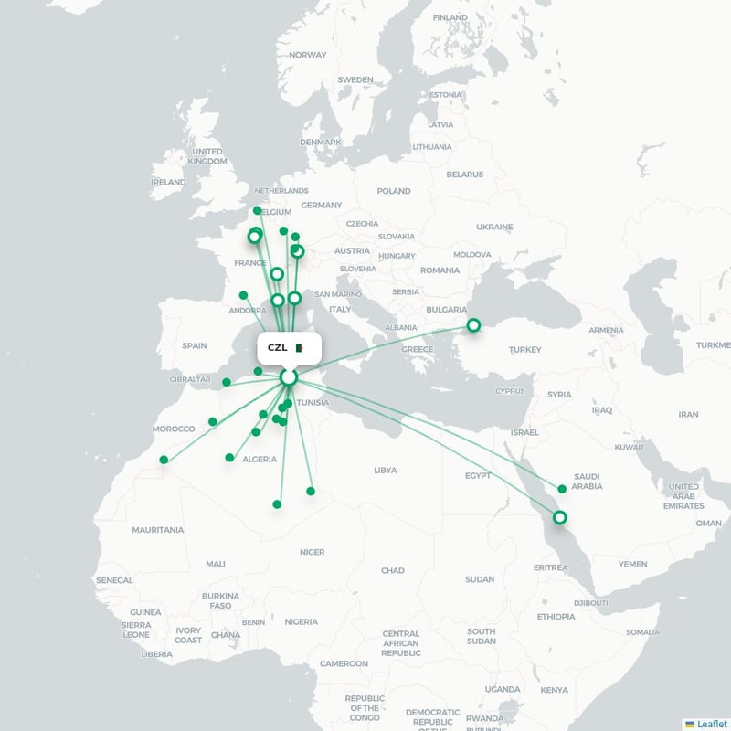 Route map Constantine  CZL 