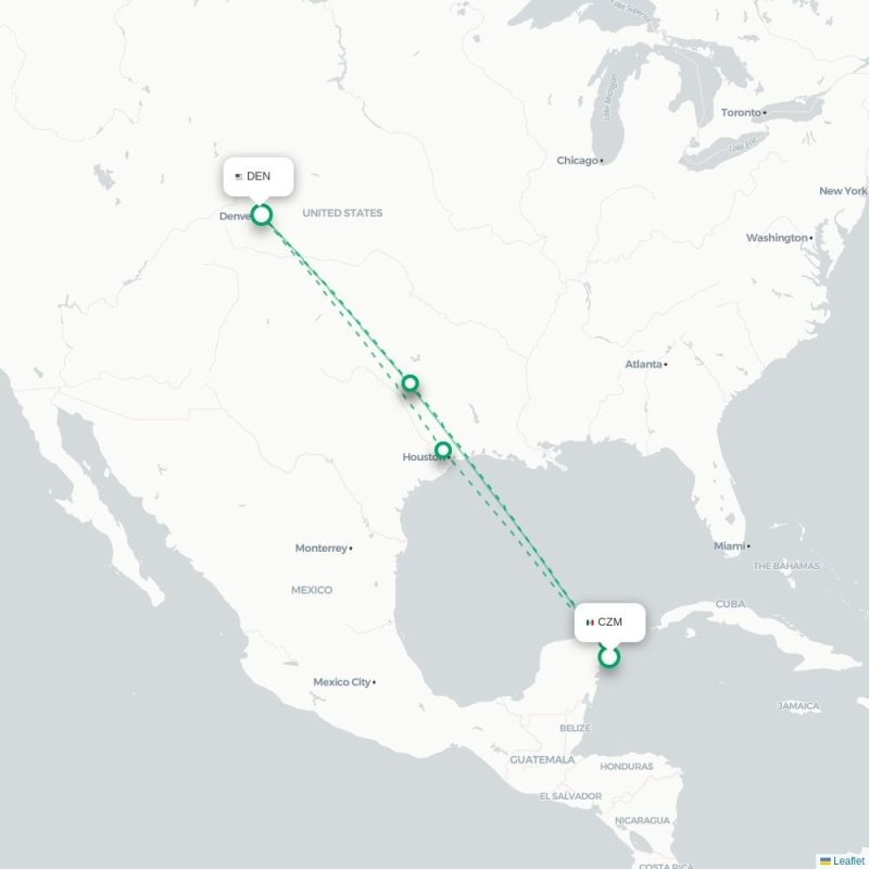 CZM - DEN route map