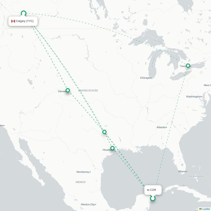 CZM - YYC route map