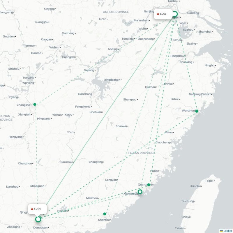 CZX - CAN route map