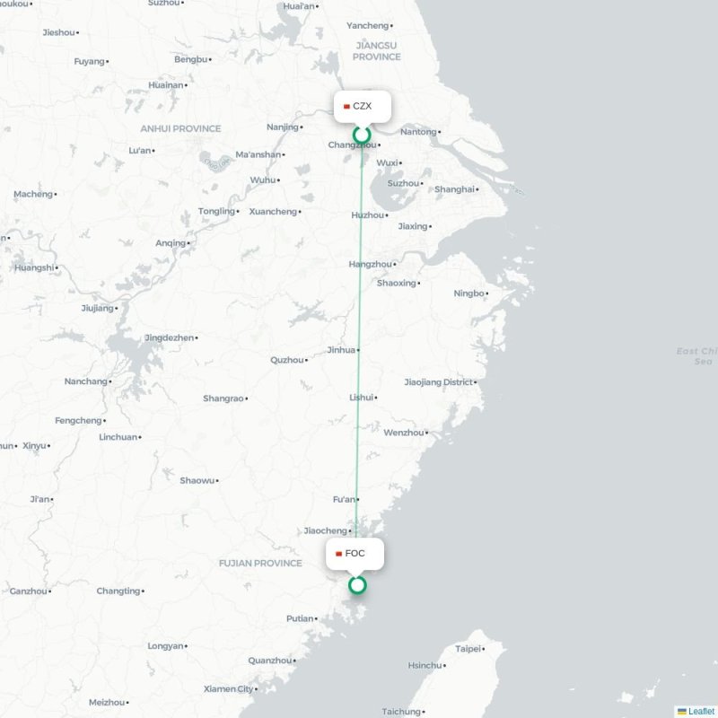 CZX - FOC route map