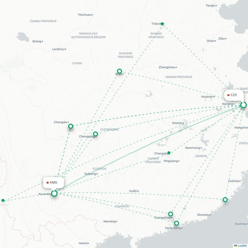 CZX - KMG route map