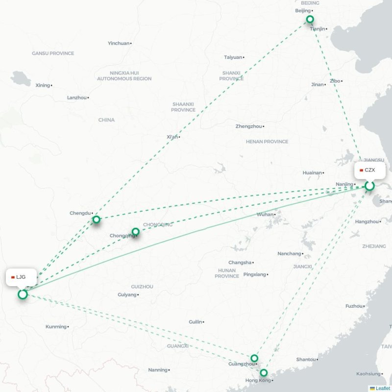 CZX - LJG route map