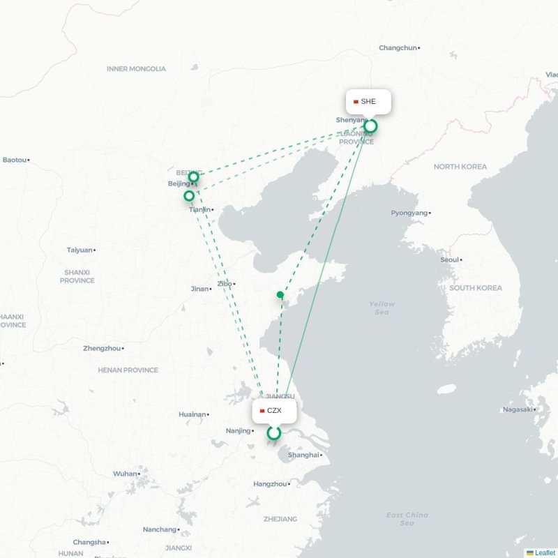 CZX - SHE route map