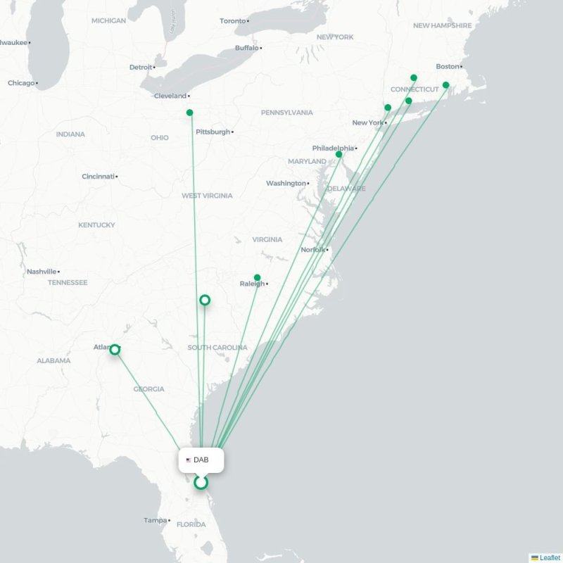 DAB - CAK route map