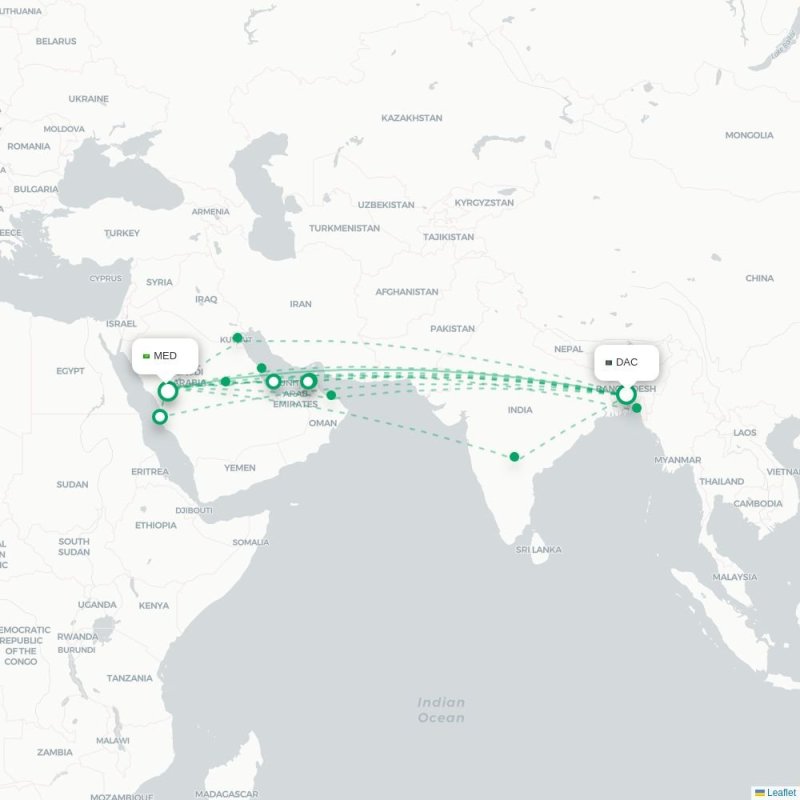 DAC - MED route map