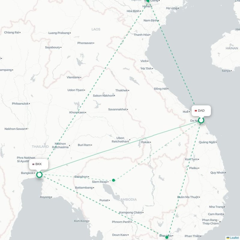DAD - BKK route map