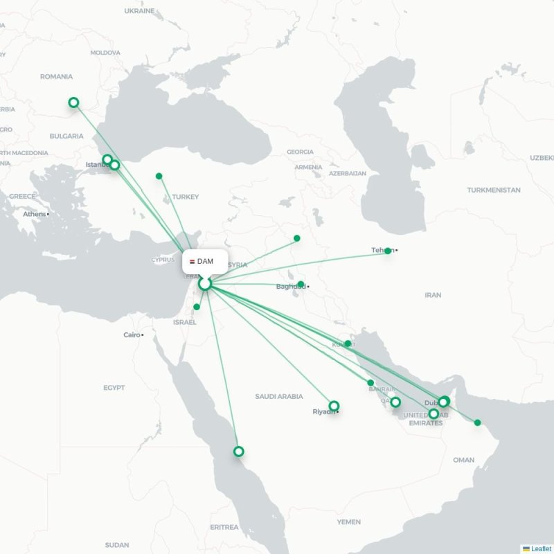 DAM - RUH route map