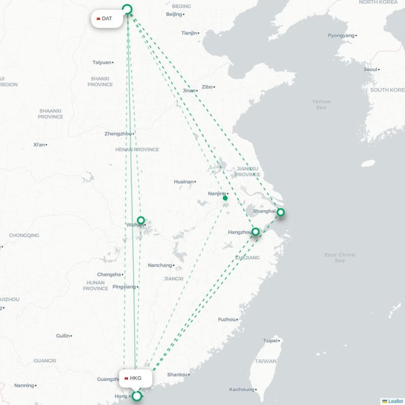 DAT - HKG route map