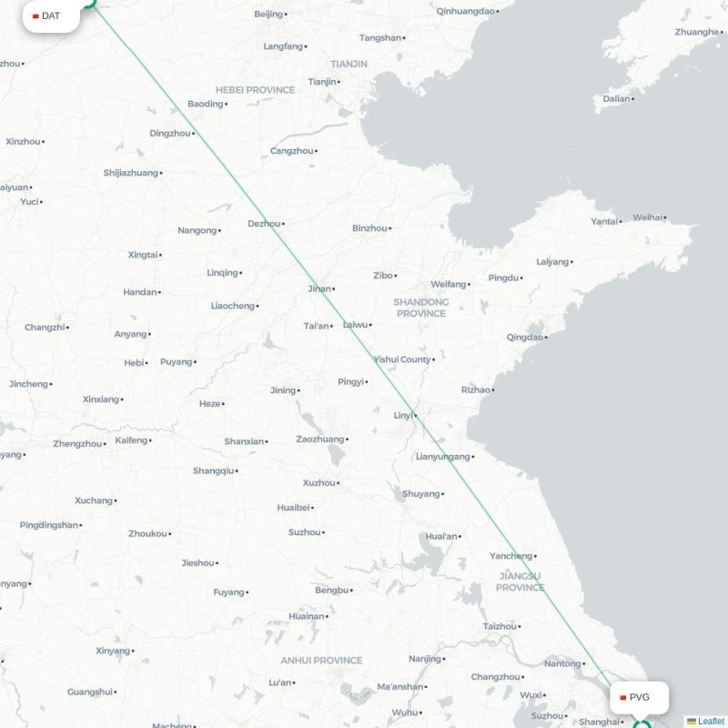 DAT - PVG route map