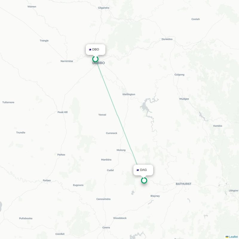 DBO - OAG route map