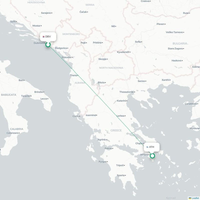 DBV - ATH route map