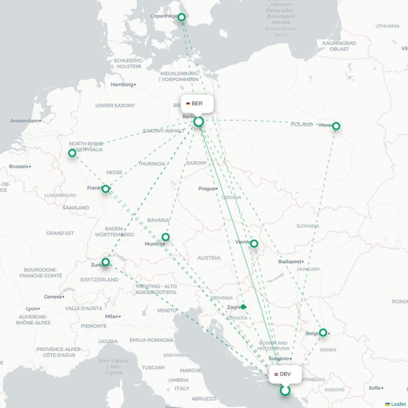DBV - BER route map