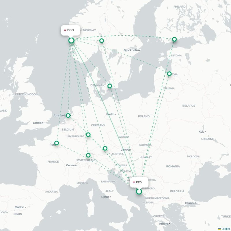 DBV - BGO route map