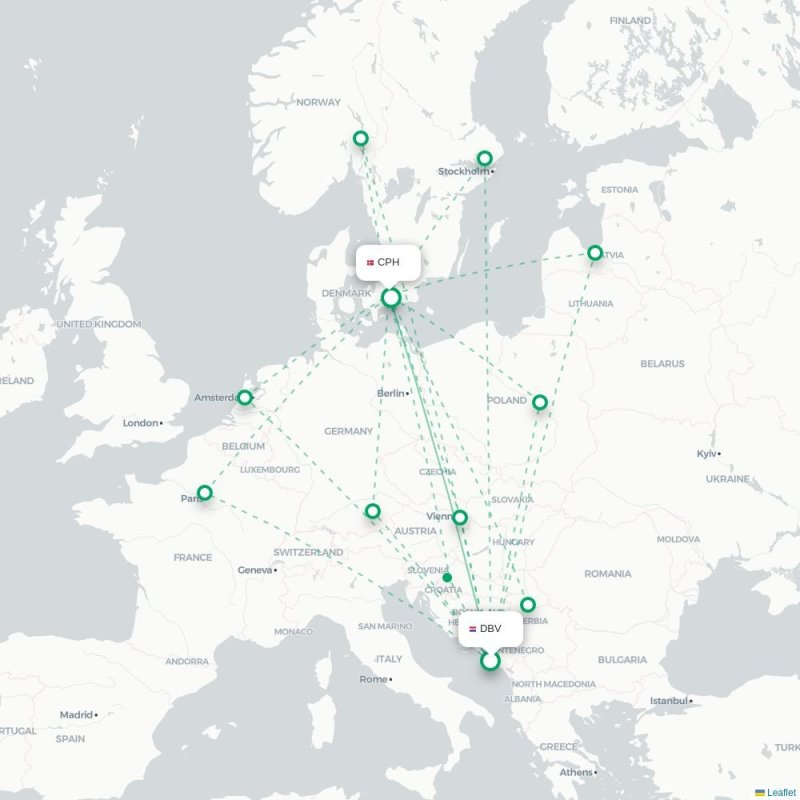 DBV - CPH route map
