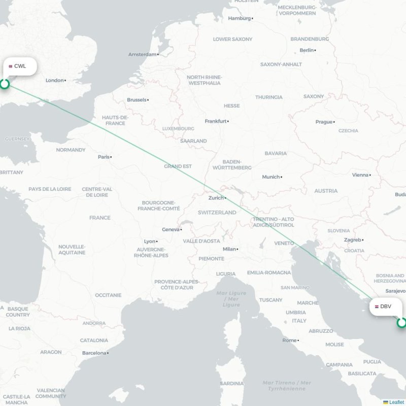 DBV - CWL route map