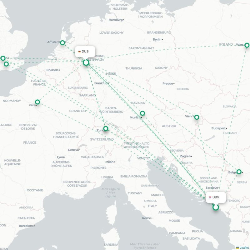 DBV - DUS route map