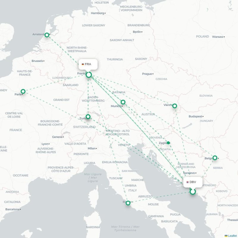 DBV - FRA route map
