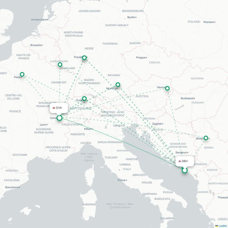 DBV - GVA route map