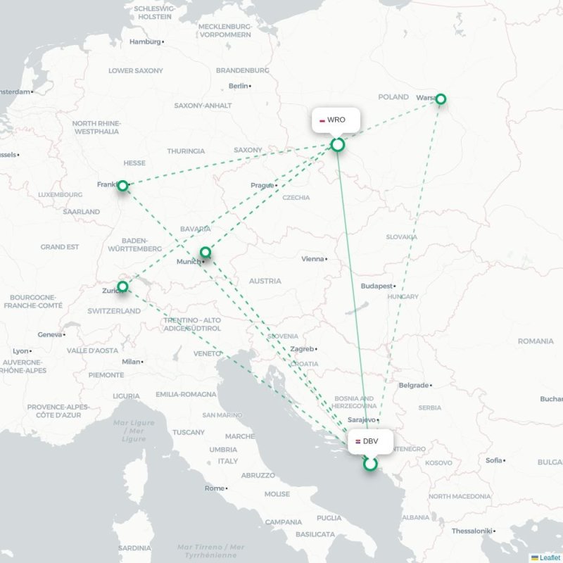 DBV - WRO route map