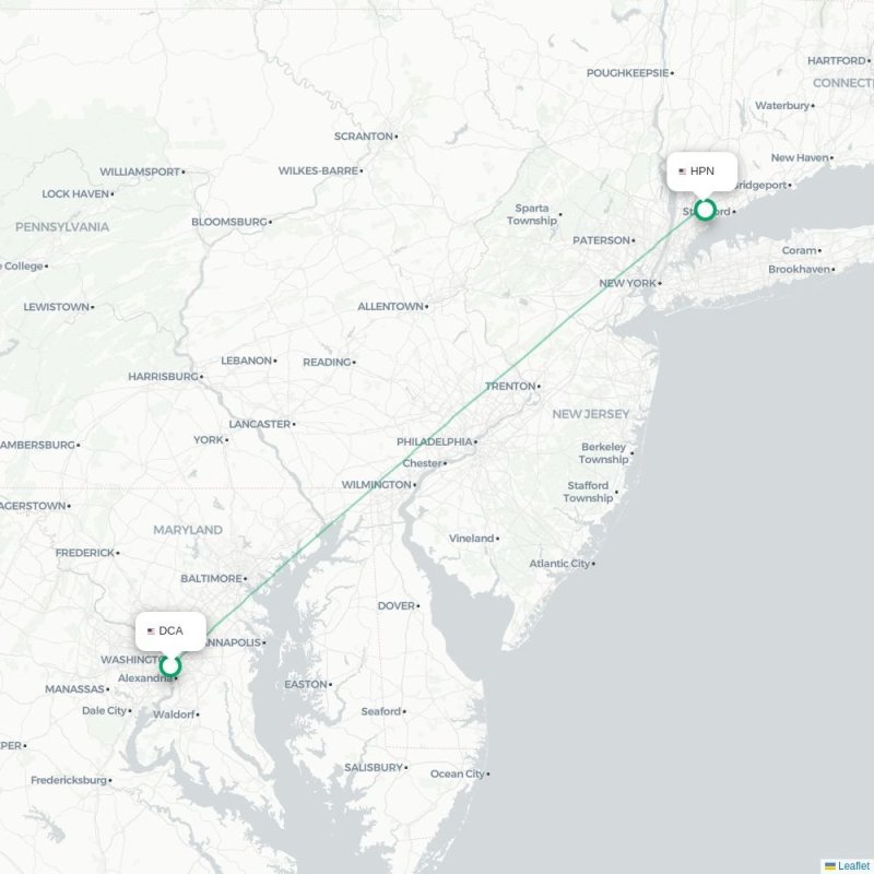 DCA - HPN route map