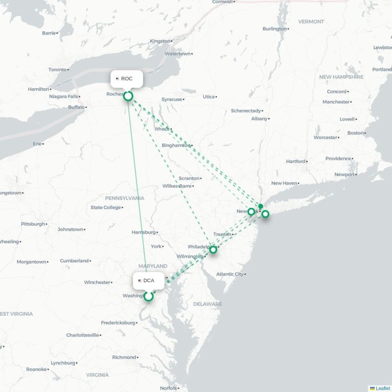 DCA - ROC route map