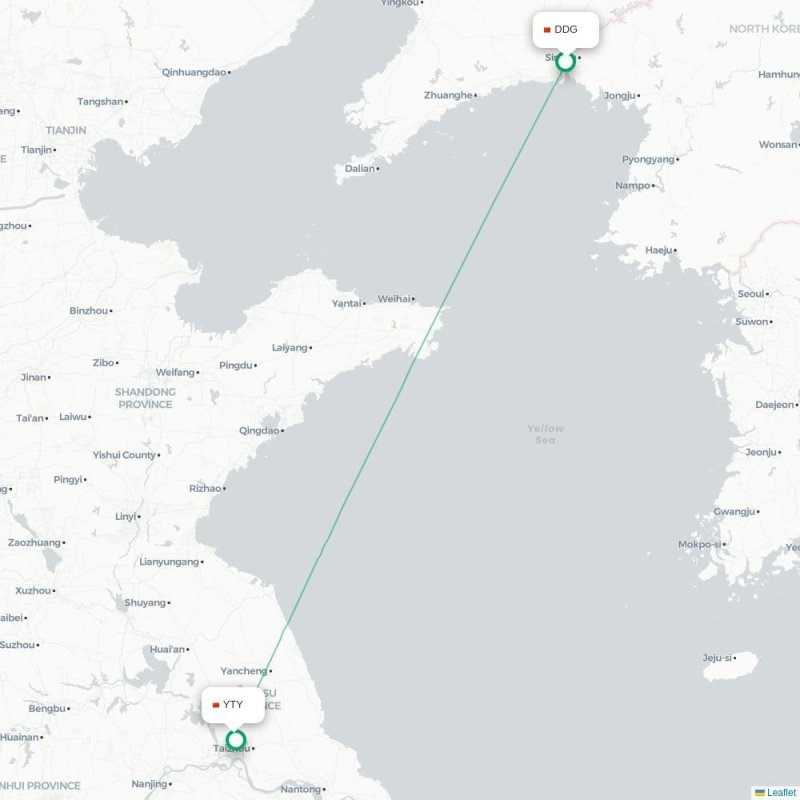 DDG - YTY route map