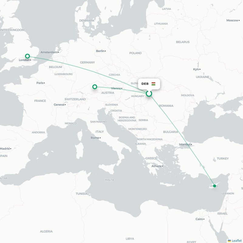 Route map Debrecen  DEB 