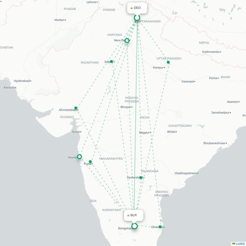 DED - BLR route map