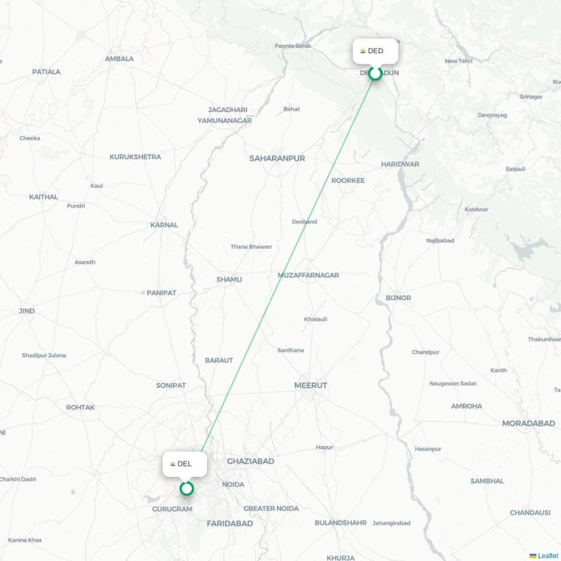 DED - DEL route map