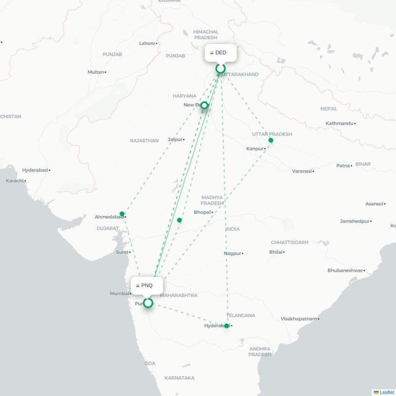 DED - PNQ route map