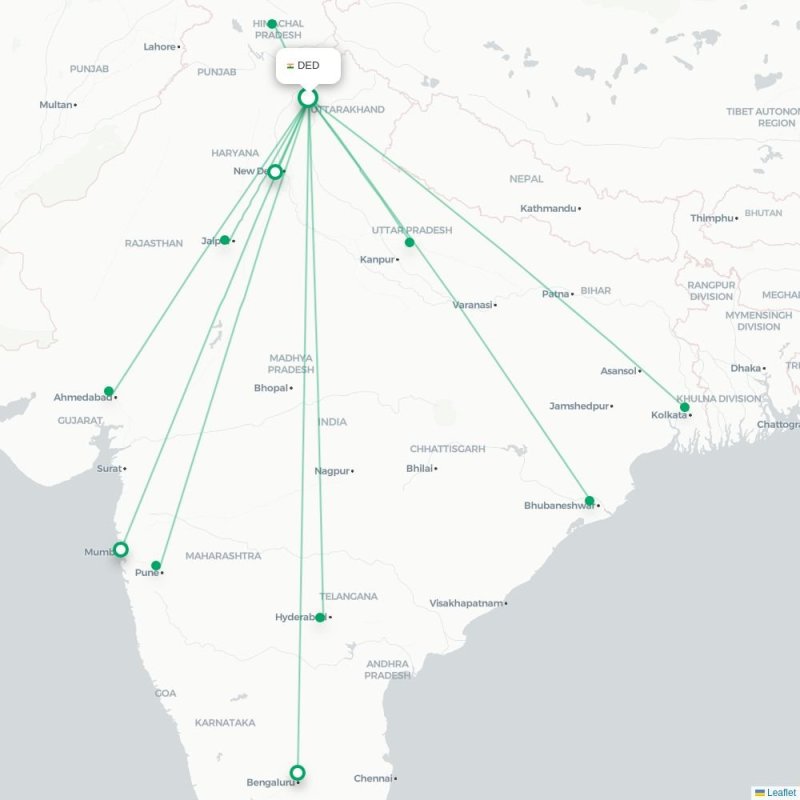 DED - KUU route map