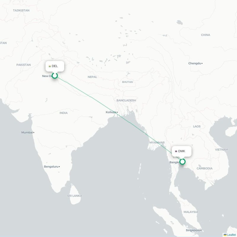 DEL - DMK route map