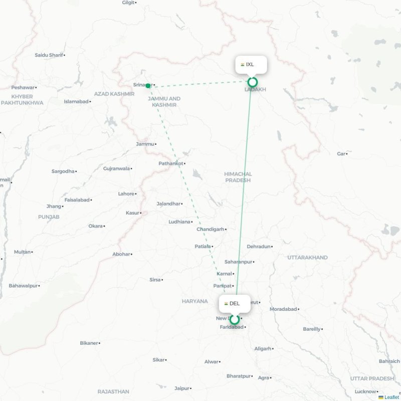 DEL - IXL route map