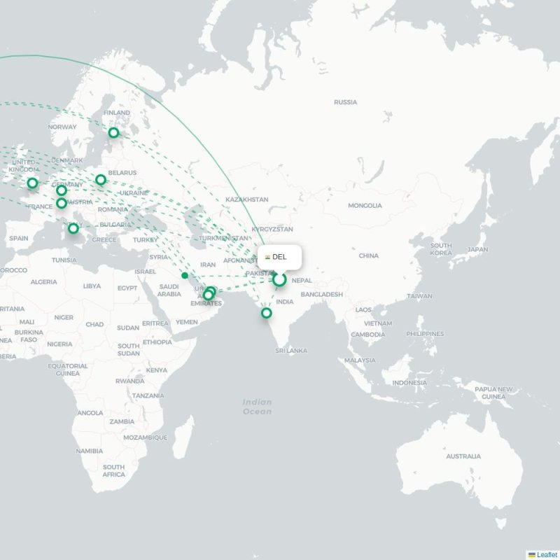 DEL - JFK route map