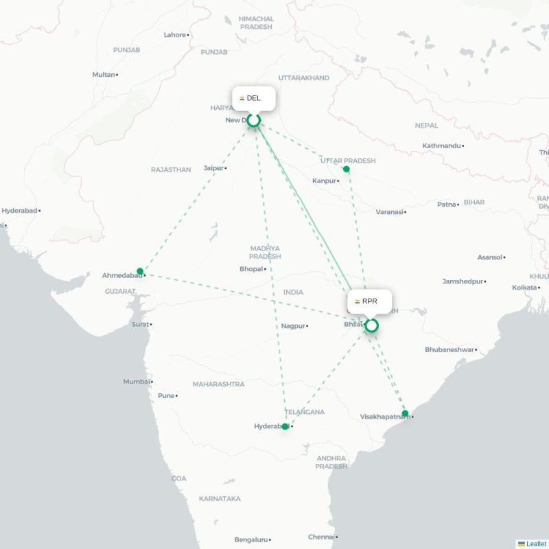 DEL - RPR route map