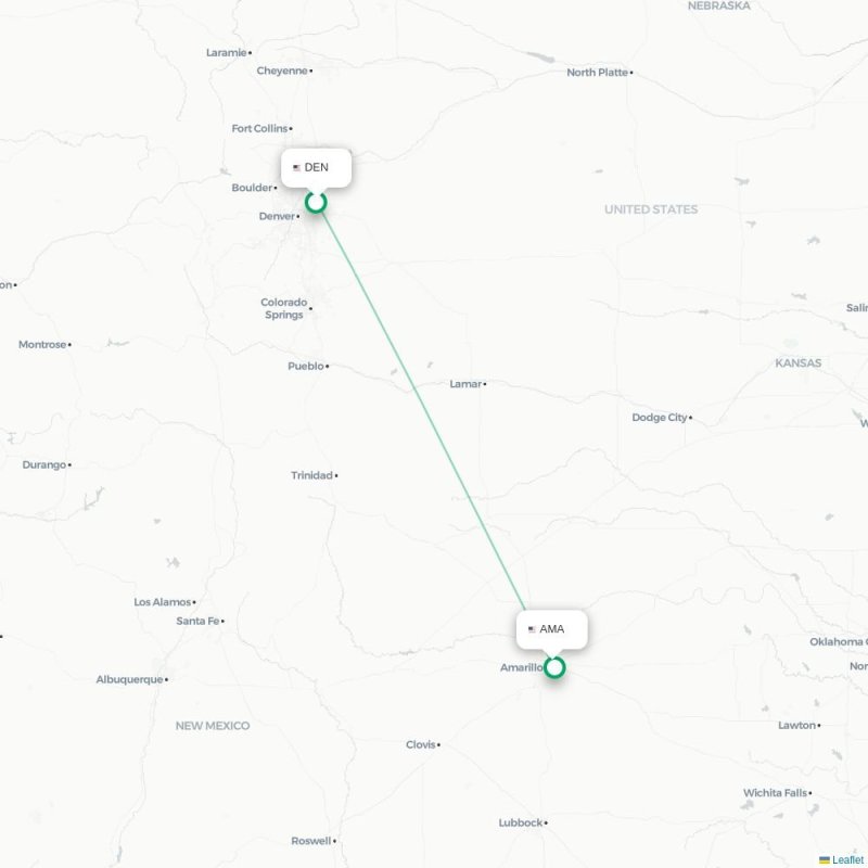 DEN - AMA route map