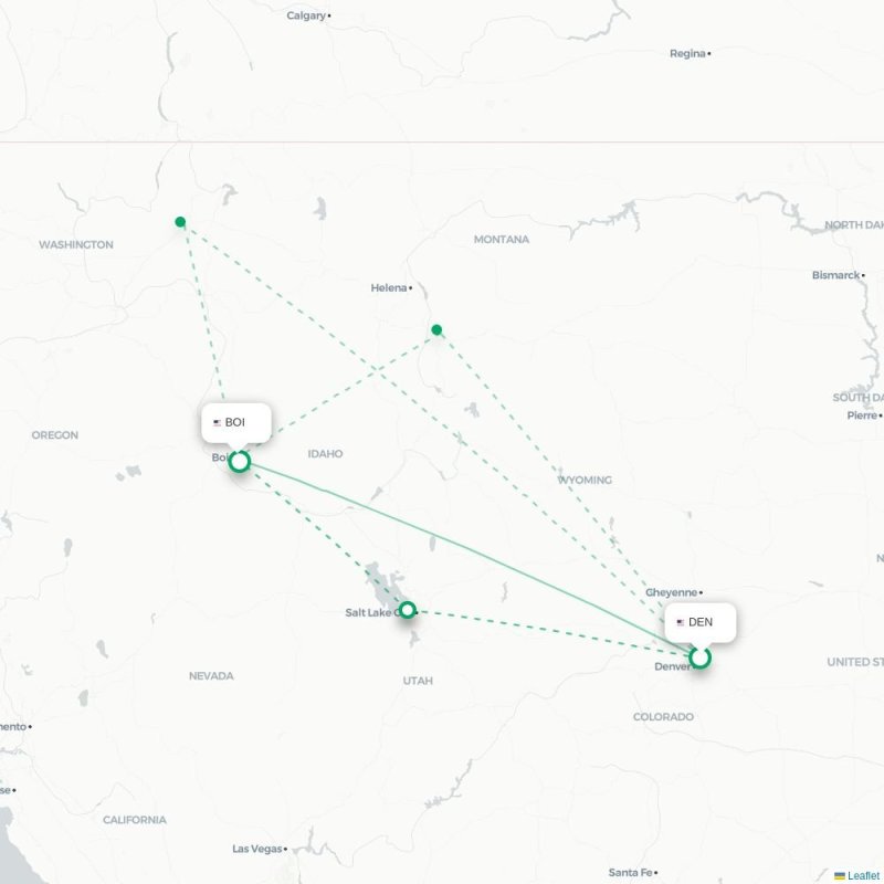 DEN - BOI route map