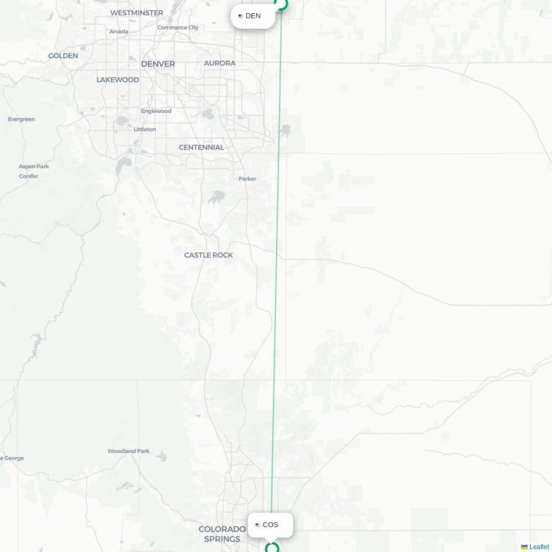 DEN - COS route map