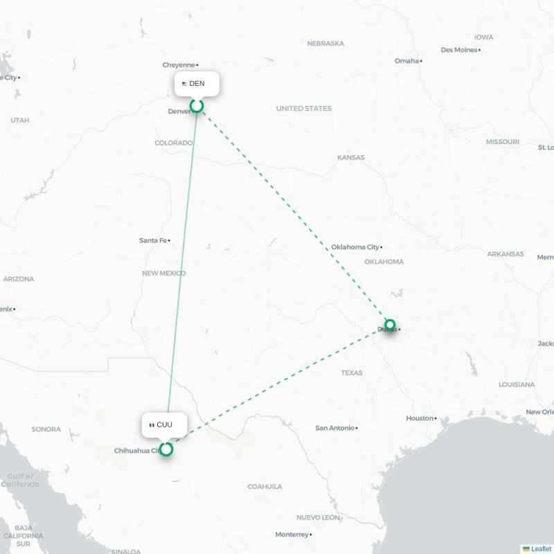 DEN - CUU route map