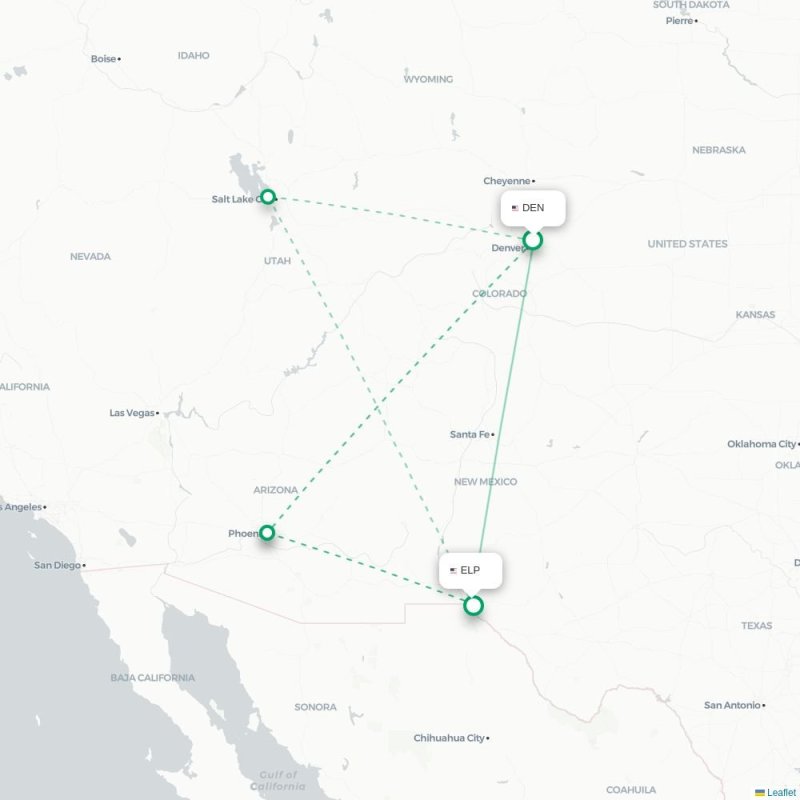 DEN - ELP route map
