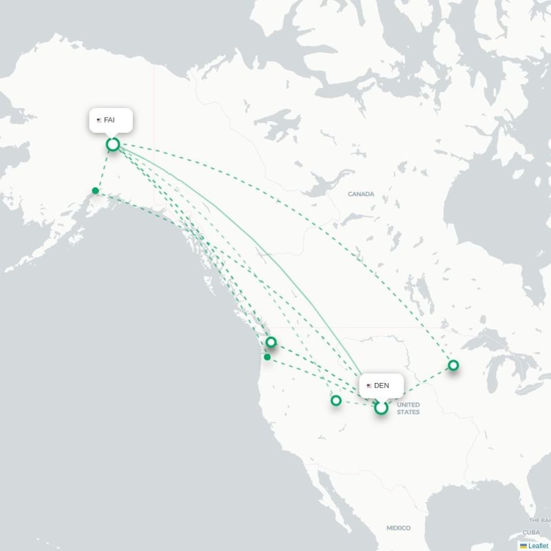 DEN - FAI route map